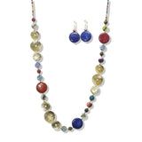 Hammered Metallic and Disc Long Beaded Necklace - view 2