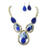 112612, GEOMETRIC CELLULOID ACEATE NECKLACE AND EARRING SET