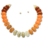 Water Resistant Chunky Pearl Strand Necklace – Gold/Orange Multi · NK10150OMLT 3