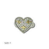 14K Gold Plated Pave CZ Heart Cross Accent Ring – 7 · K2358-7_MX 3