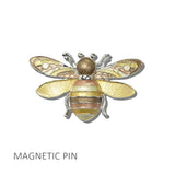 MP106SBN 3 · Bumble Bee Enamel Magnetic Pin Brooch – Silver/Brown