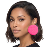 Oversized Sculpted Petal Disc Stud Earrings – Fuchsia · JE10414FU_JK 40