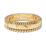 BB04470-AG_MO 41 · Hammered Rope Edge Stretch Bangle – Antique Gold