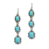 Western Tiered Rectangular Stone Drop Earrings – Silver Burnished/Turquoise · AE9474-SBTQ_MO 42