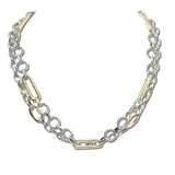 2153_MX 45 · 14K Gold Plated Two Tone Mixed Link Chain Necklace – Two Tone