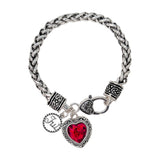 BB04515-JUL_MO 48 · Birthstone Heart Crystal Charm Bracelet – July