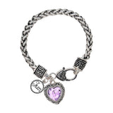 BB04515-JUN_MO 49 · Birthstone Heart Crystal Charm Bracelet – June