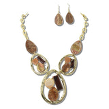 112612, GEOMETRIC CELLULOID ACEATE NECKLACE AND EARRING SET