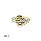 14K Gold Plated Two Tone Interlocking Buckle Ring – 7 · K2362-7_MX 4