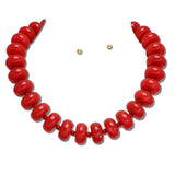 Water Resistant Chunky Pearl Strand Necklace – Gold/Red · NK10150RED 4