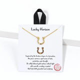 Lucky Horizon Horseshoe Pendant Carded Necklace – Gold · BPN00940 GD 4