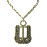 Western Belt Buckle Pendant Necklace – Gold Burnished · JN2190-GB_JOL 4