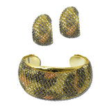 BC-0462-2LEO 4 · Pave Rhinestone Cuff And Earring Set – Gold/Leopard