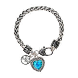 BB04515-MAR_MO 50 · Birthstone Heart Crystal Charm Bracelet – March