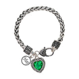 BB04515-MAY_MO 51 · Birthstone Heart Crystal Charm Bracelet – May