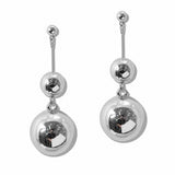 111530, GOLD DIPPED DOUBLE SPHERE BALL DROP EARRINGS