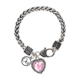BB04515-OCT_MO 53 · Birthstone Heart Crystal Charm Bracelet – October