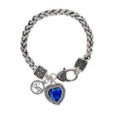 BB04515-SEP_MO 54 · Birthstone Heart Crystal Charm Bracelet – September
