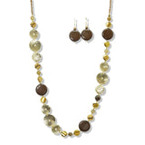 Hammered Metallic and Disc Long Beaded Necklace - view 5