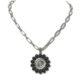 Western Number 8 Ball Stone Pendant Necklace – Silver Burnished/Black · JN2165-SBBLK_JOL 5