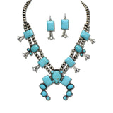 Western Squash Blossom Naja Necklace Set – Silver Burnished/Turquoise · AS7844-SBTQ_MO 5