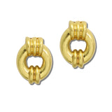 Water Resistant Ribbed Doorknocker Circle Stud Earrings – 24K Gold Tone · ER10479VG24K_TP 5