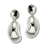 Oversized Sculpted Oval Teardrop Earrings – Silver · JE11050R_JK 5
