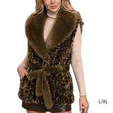 Faux Fur Shawl Collar Vest – Khaki L/XL · P6231KHAKILXL_DN 6231-3
