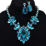 96914, MULTI RHINESTONE SHAPE EVENING NECKLACE