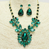 96914, MULTI RHINESTONE SHAPE EVENING NECKLACE