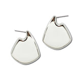 Stainless Steel Shield Statement Earrings – Silver · SSE353R_IVY 6