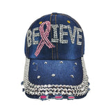 Rhinestone Awareness Ribbon Believe Embellished Baseball Cap – Dk. Denim · HT-0327-DB_RZ 6