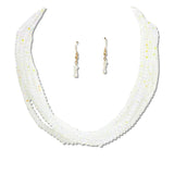 Iridescent Multi Strand Glass Bead Necklace Set – Gold/Clear AB · YNE5421CLAB_AJ 6