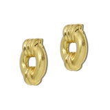 Water Resistant Ribbed Doorknocker Circle Stud Earrings – 24K Gold Tone · ER10479VG24K_TP 6