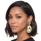 Oversized Sculpted Oval Teardrop Earrings – Gold · JE11050G_JK 6