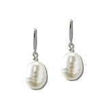 ER253226XP 6 · Oval Baroque Pearl Drop Earrings – Silver/Pearl