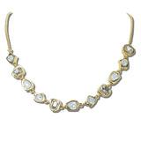 NW40512WHT_WT 6 · Geometric Gem Bezel Collar Necklace – Gold/White