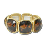 Faceted Leopard Print Stretch Bracelet – Worn Gold/Tortoise · BR10017TOR_TP 6