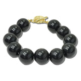 Chunky Marbled Sphere Beaded Toggle Bracelet – Gold/Black · EWB1011GDBLK 6