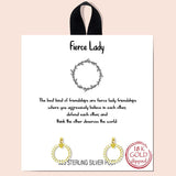 79680,"FIERCE LADY" PAVE CUBIC ZIRCONIA STUD EARRING/RHODIUM DIPPED