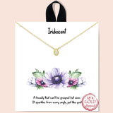 79685, TEARDROP OPAL NECKLACE/RHODIUM DIPPED