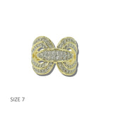 14K Gold Plated Pave CZ Crossover Statement Ring – 7 · K2322-7_MX 7