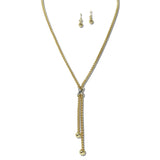 NE8653GD 7 · Two Tone X Accent Pendant Long Necklace – Gold