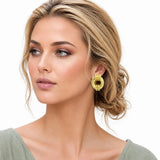 Water Resistant Ribbed Doorknocker Circle Stud Earrings – 24K Gold Tone · ER10479VG24K_TP 7