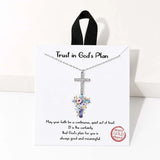 Trust In Gods Plan Pave CZ Cross Pendant Necklace – Silver · BMN00203 RHCRY 7