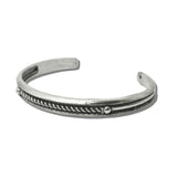 SB2578SB 7 · Western Antiqued Metal Twisted Rope Open Cuff Bracelet – Silver Burnished