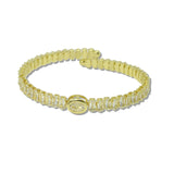 Oval And Baguette Rhinestone Open Stretch Cuff Bracelet – Gold/Clear · B8752GD_JM 7