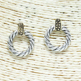 80735, TWO TONE CIRCLE EARRING