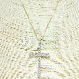 81027, CROSS CUBIC ZIRCONIA PENDANT NECKLACE