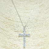 81027, CROSS CUBIC ZIRCONIA PENDANT NECKLACE